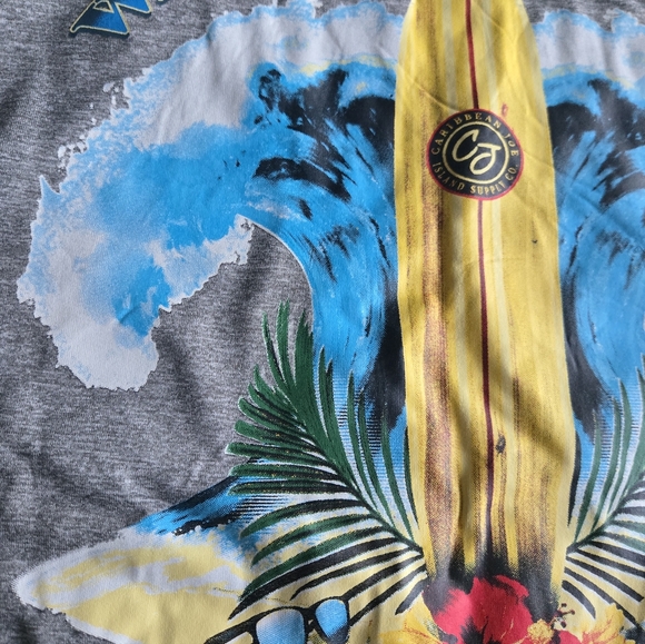 🌴 Caribbean Joe Island Supply Co. Long Sleeve Gray Performance Tee - Picture 9 of 9